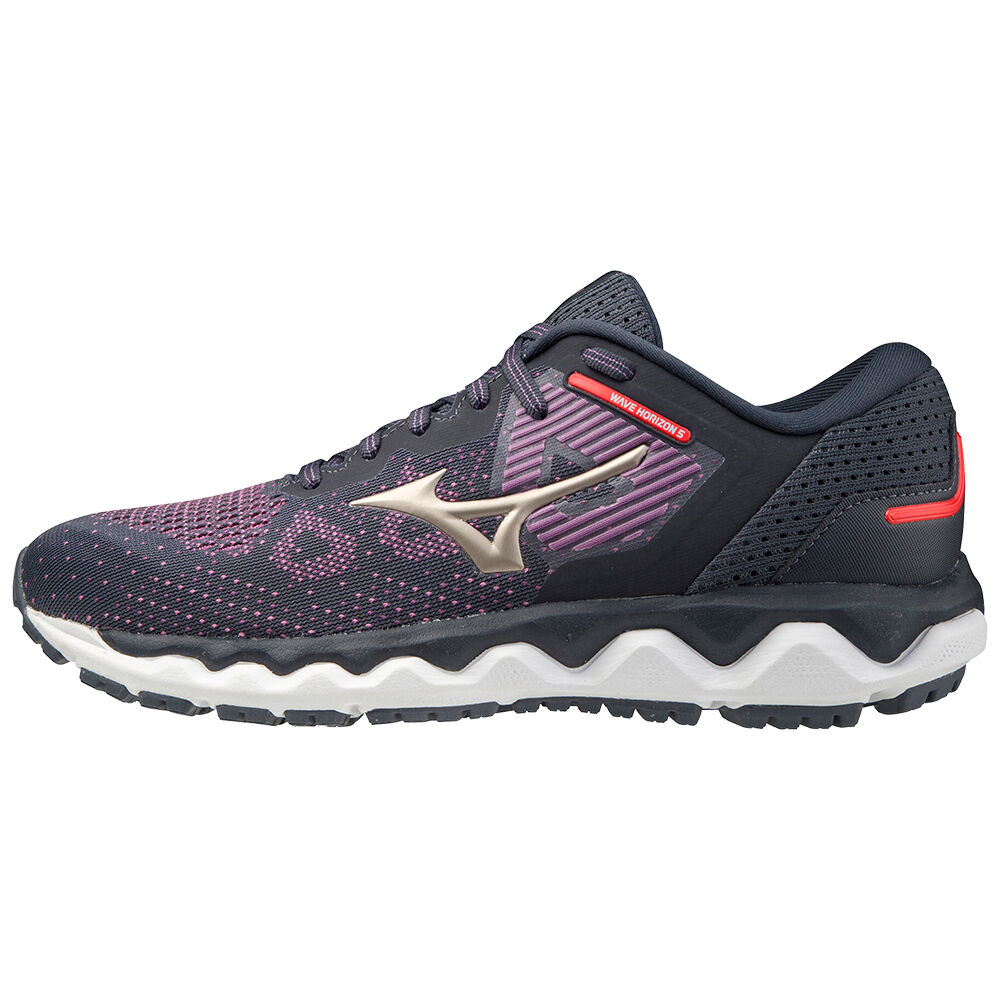 Mizuno Wave Horizon 5 Női Futócipő Sötétkék/Lila/Arany HVD752630